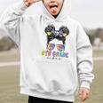 6th Grade Vibes Messy Hair Bun Girl Back To School First Day Graphic Kid Hoodie