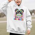 Back To School Bruh I'm In 2nd Grade Cute Girls Messy Bun Graphic Kid Hoodie