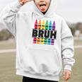 BRUH Back To School Colorful Crayons First Day Of School Graphic Kid Hoodie BRUH Back To School Colorful Crayons First Day Of School Graphic Kid Hoodie