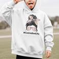 Custodian Life Messy Bun Hair Glasses Leopard Back To School Graphic Kid Hoodie