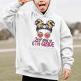 First Day Of 6th Grade Messy Hair Bun Girl Back To School Graphic Kid Hoodie