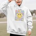 Hello Kindergarten Hippie Smile Face Back To School Graphic Kid Hoodie Hello Kindergarten Hippie Smile Face Back To School Graphic Kid Hoodie