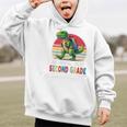 Roaring Into Second Grade T-Rex Back To School 2nd Grade Premium Tri-Blend Graphic Kid Hoodie