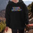 Colorful School Secretary Back To School Rainbow Graphic Kid Hoodie Colorful School Secretary Back To School Rainbow Graphic Kid Hoodie