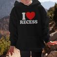 I Love Recess Red Heart Back To School Kids Recess Graphic Kid Hoodie I Love Recess Red Heart Back To School Kids Recess Graphic Kid Hoodie