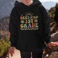 Next Stop 1st Grade Groovy Retro First Grade Back To School Graphic Kid Hoodie Next Stop 1st Grade Groovy Retro First Grade Back To School Graphic Kid Hoodie