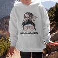 Custodian Life Messy Bun Hair Glasses Leopard Back To School Graphic Kid Hoodie