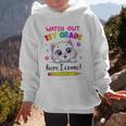Kids Watch Out 1st Grade Here I Come Girls Cat Back To School Graphic Kid Hoodie Kids Watch Out 1st Grade Here I Come Girls Cat Back To School Graphic Kid Hoodie