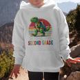 Roaring Into Second Grade T-Rex Back To School 2nd Grade Premium Tri-Blend Graphic Kid Hoodie