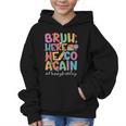 Back To School First Day Of School Bruh Here We Go Again Bro Graphic Kid Hoodie