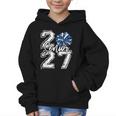 Class Of 2027 Cheer Blue Senior 2027 Back To School Graphic Kid Hoodie