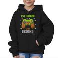 First Day Of 1st Grade Level Begins Back To School Boy Graphic Kid Hoodie First Day Of 1st Grade Level Begins Back To School Boy Graphic Kid Hoodie