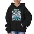 First Day Of High School Level Unlocked Back To School Gamer Graphic Kid Hoodie