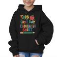 This Is My First Day Of Kindergarten Shirt Back To School Graphic Kid Hoodie This Is My First Day Of Kindergarten Shirt Back To School Graphic Kid Hoodie