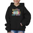 Hello First Grade Back To School Pencil Tie Dye 1st Grade Graphic Kid Hoodie