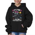 It's Fine I'm Fine Everything Is Fine Cat Back To School Graphic Kid Hoodie