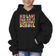 My Last First Day Of Elementary School Groovy Back To School Graphic Kid Hoodie My Last First Day Of Elementary School Groovy Back To School Graphic Kid Hoodie