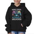 Middle School Level Unlocked Gamer First Day Back To School Graphic Kid Hoodie