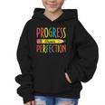 Motivational Quotes Back To School Progress Over Perfection Graphic Kid Hoodie Motivational Quotes Back To School Progress Over Perfection Graphic Kid Hoodie