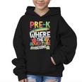 Pre-K Where The Adventure Begins First Day & Back To School Graphic Kid Hoodie Pre-K Where The Adventure Begins First Day & Back To School Graphic Kid Hoodie