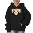 Tigers School Spirit Mascot Back To School Orange Graphic Kid Hoodie