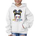 6th Grade Vibes Messy Hair Bun Girl Back To School First Day Graphic Kid Hoodie