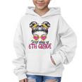 First Day Of 6th Grade Messy Hair Bun Girl Back To School Graphic Kid Hoodie