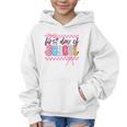 Girl First Day Of School Coquette Bow Pink Back To School Graphic Kid Hoodie Girl First Day Of School Coquette Bow Pink Back To School Graphic Kid Hoodie