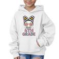 Hello 4th Grade Messy Bun Hair Back To School Girls Graphic Kid Hoodie