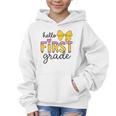 Hello First Grade For Girls Boys Cute Back To School Pencil Graphic Kid Hoodie Hello First Grade For Girls Boys Cute Back To School Pencil Graphic Kid Hoodie