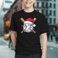Baseball Christmas Lights Santa Christmas Baseball Player Graphic Youth