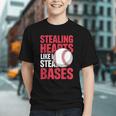 Kids Stealing Hearts Like I Steal Bases Cute Baseball Boys Graphic Youth