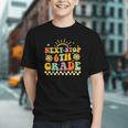 Next Stop 6th Grade Groovy Retro Sixth Grade Back To School Graphic Youth
