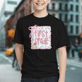 Preppy Pink Coquette Bow First Grade Back to School Youth T-shirt