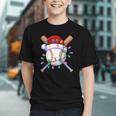 Santa Sports Christmas Baseball Player Graphic Youth
