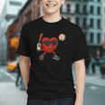 Valentines Day Baseball Red Heart Love Boys Kids Tee Graphic Youth