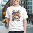 Faith Family Freedom Patriotic Christian Baseball Game Day Graphic Youth