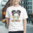 Groovy Tie Dye Preschool Messy Bun Back to School Youth T-Shirt Groovy Tie Dye Preschool Messy Bun Back to School Youth T-Shirt
