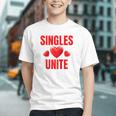 Singles Unite Valentines Day Humor For Singles Raglan Baseball Tee Graphic Youth