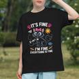 Frazzled Cat Everything is Fine Back to School Youth T-Shirt