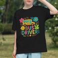 Groovy Boho Leopard Bus Driver Back to School Youth T-Shirt