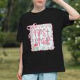 Preppy Pink Coquette Bow First Grade Back to School Youth T-shirt