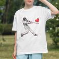 Valentines Baseball Batter Heart Player Silhouette Premium Tri-Blend Graphic Youth