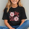 Six Seven Baseball Lover Sports Red Heart Bow Valentine Girl Graphic Youth