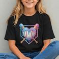 Valentines Baseball Heart Dripping Ice Cream Gen Z Alpha Graphic Youth
