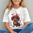 Dachshund Valentines Day Wiener Dog Lover Weenie Heart Raglan Baseball Tee Graphic Youth