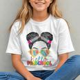 Groovy Tie Dye Preschool Messy Bun Back to School Youth T-Shirt Groovy Tie Dye Preschool Messy Bun Back to School Youth T-Shirt