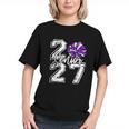 Class Of 2027 Cheer Purple Senior 2027 Back To School Graphic Youth