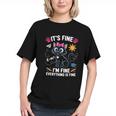 Frazzled Cat Everything is Fine Back to School Youth T-Shirt