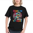 Roaring Into 1st Grade Football Dino Back to School Youth T-Shirt Roaring Into 1st Grade Football Dino Back to School Youth T-Shirt